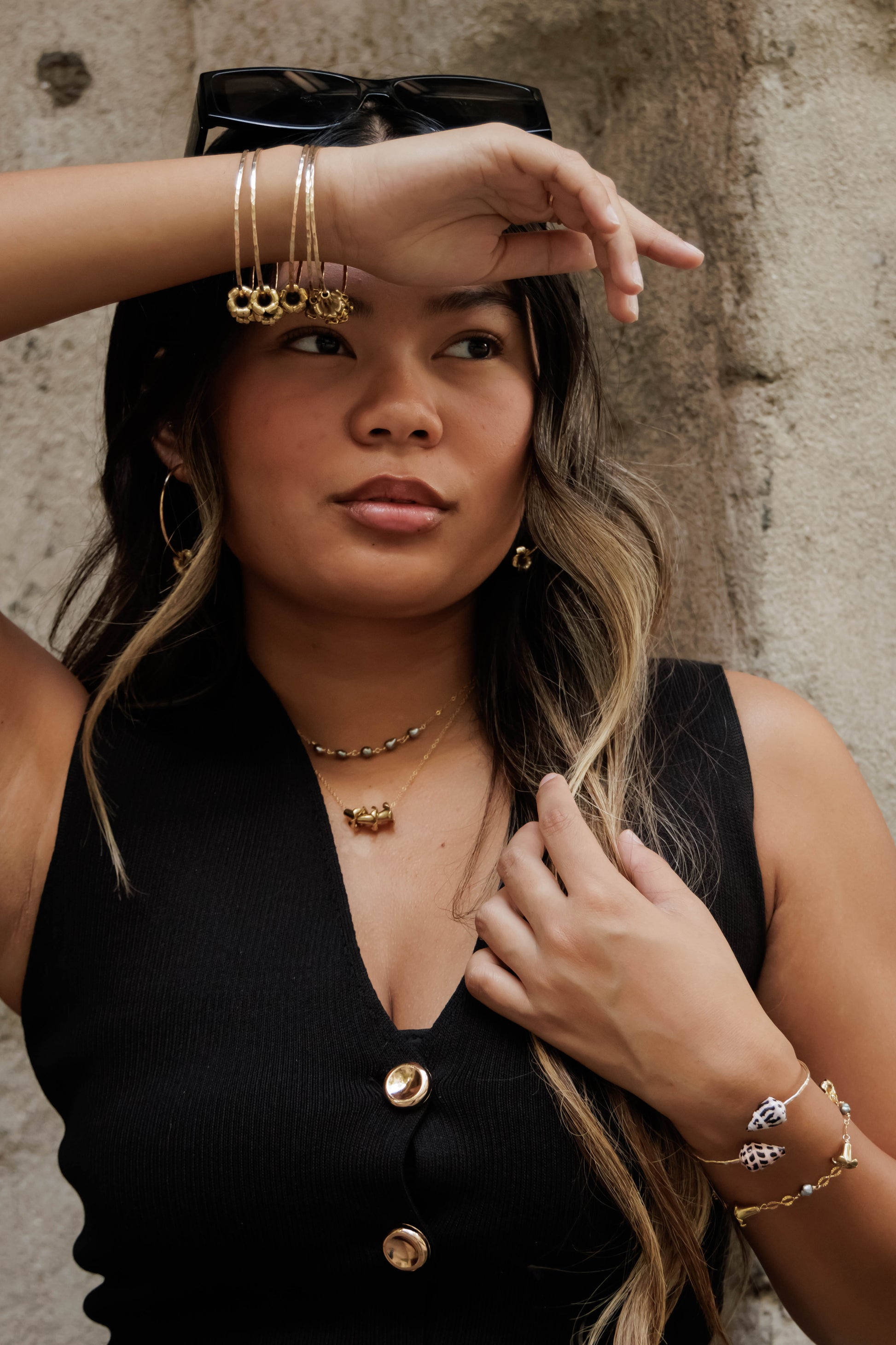 Triple puakenikeni necklace