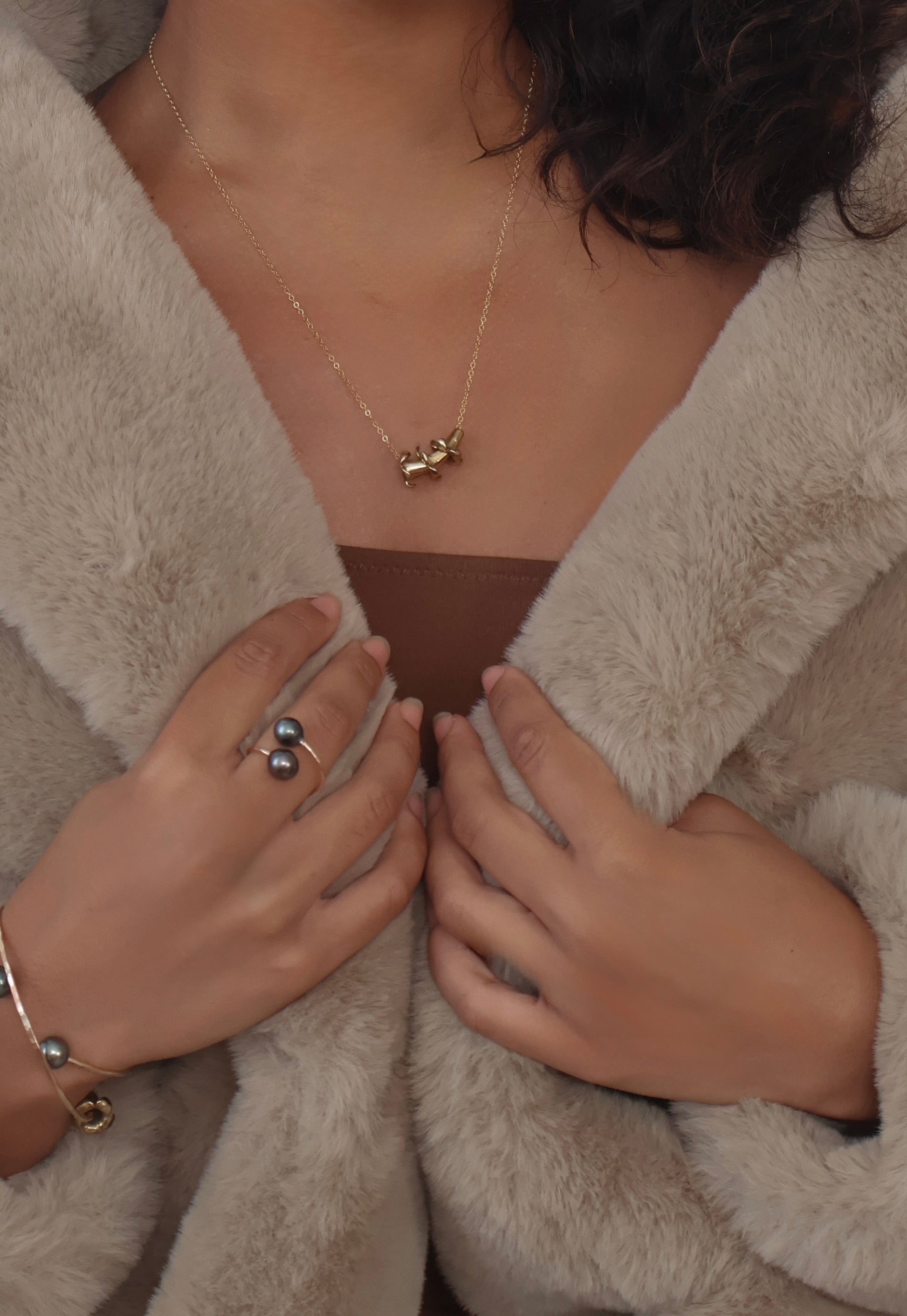 Triple puakenikeni necklace